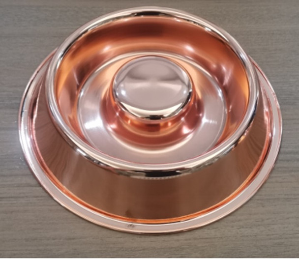 ROSE GOLD STAINLESS STEEL SLOW FEEDING BOWL - 660 ML