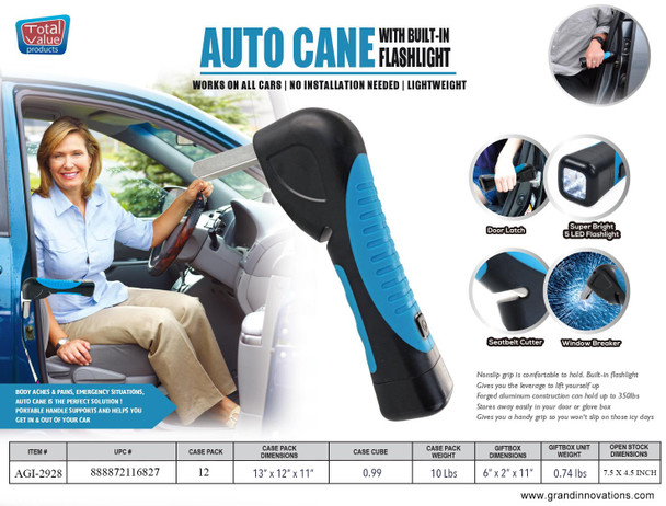 PORTABLE AUTO CANE HANDLE - BLUE