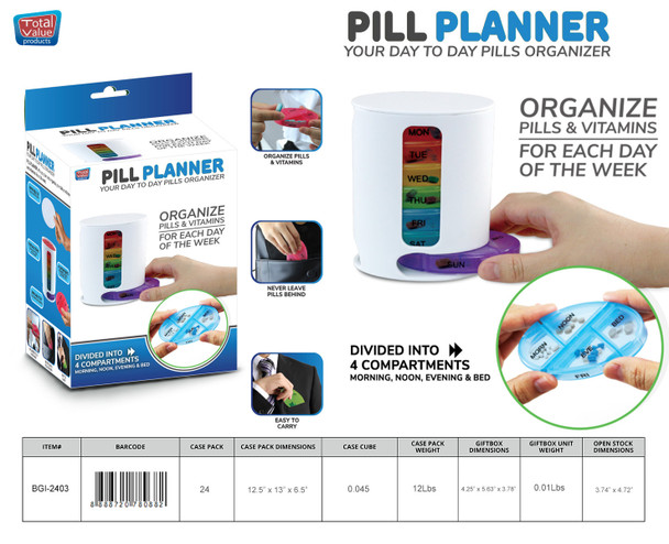 PILL PLANNER STORAGE ORGANIZER