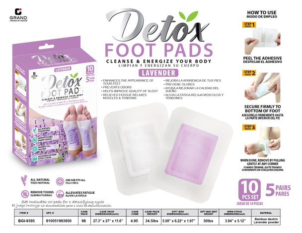 10 PCS LAVENDER DETOX FOOT PADS