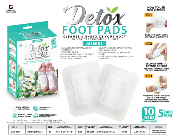 10 PCS JASMINE DETOX FOOT PADS