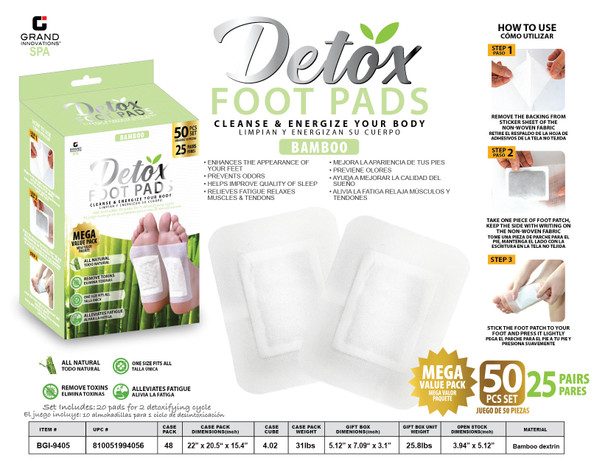 50 PCS FOOT DETOX PATCH - BAMBOO VINEGAR