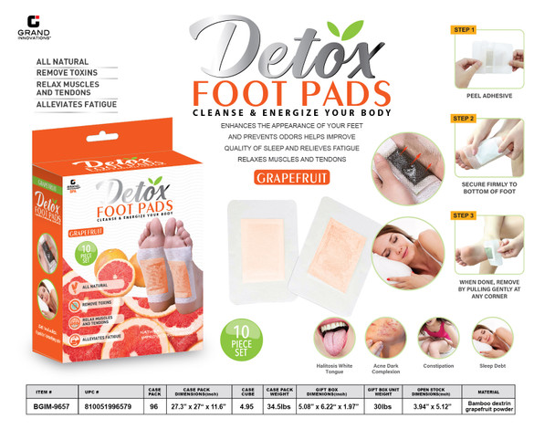 10 PCS GRAPEFRUIT DETOX PADS