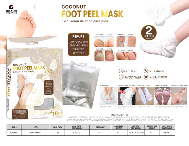 FOOT MASK - 2 PAIRS IN COCONUT