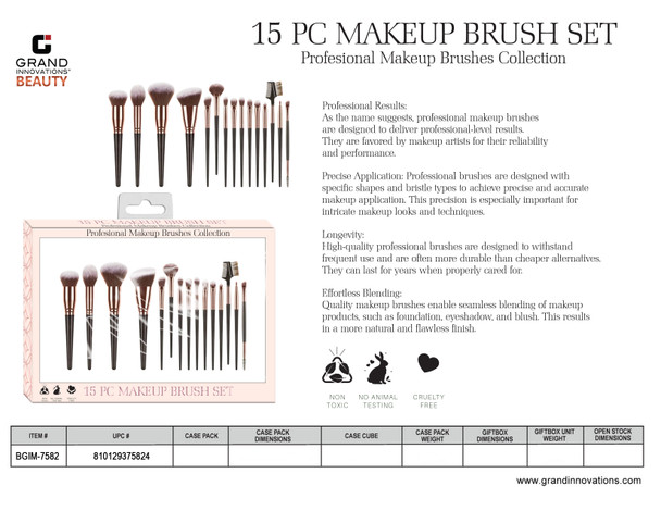 15 PCS MAKEUP BRUSH SET