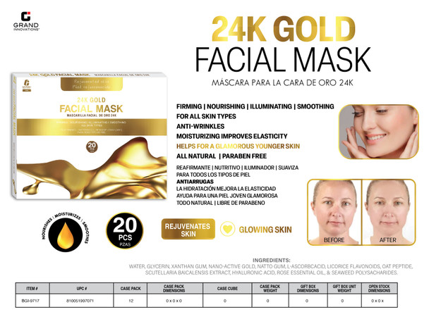 COLLAGEN  FACIAL MASK-20 PCS GOLD
