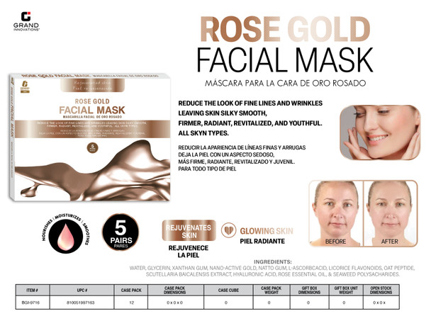 FACIAL MASK-5 PACK ROSE GOLD