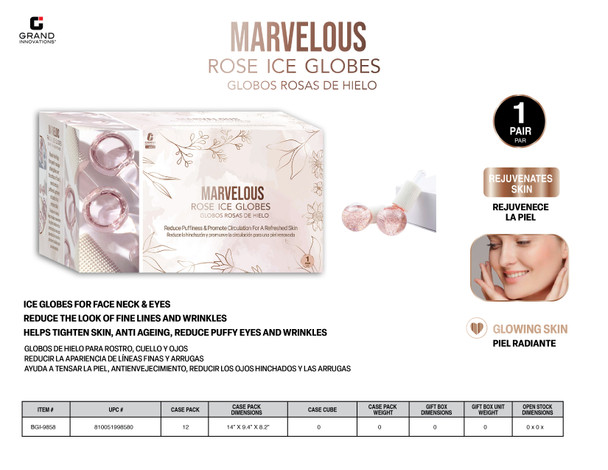 ROSE COOLING FACIAL GLOBES-2PK