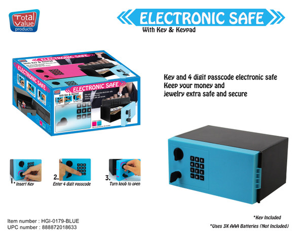 ELECTRONIC MONEY SAFE BANK: BLUE