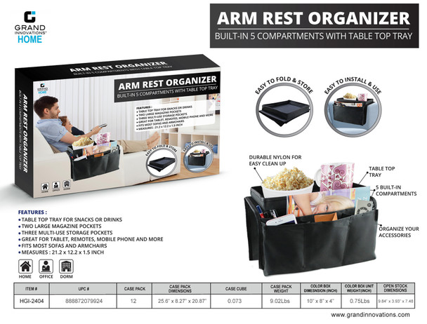 ARM REST ORGANIZER