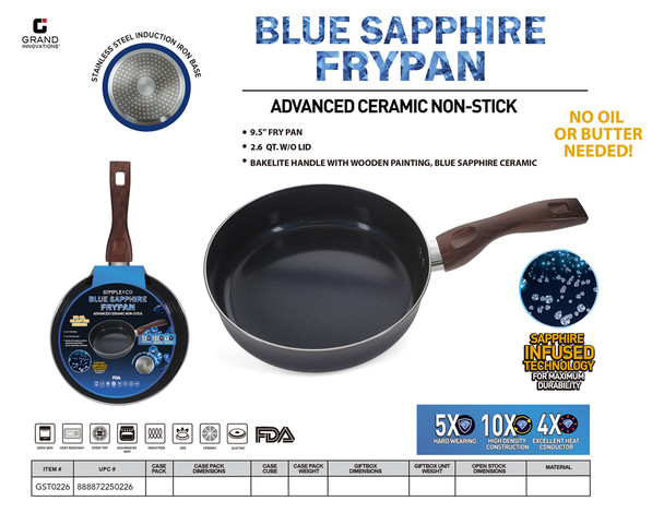 9.5" FRY PAN 2.6 QT W/O LID (INDUCTION)