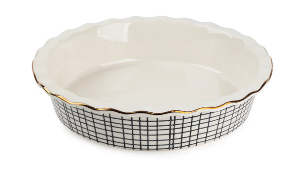 9" PIE DISH - GOLD RIM