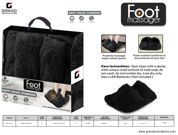 FOOT MASSAGER (BATTERY OPERATED): BLACK