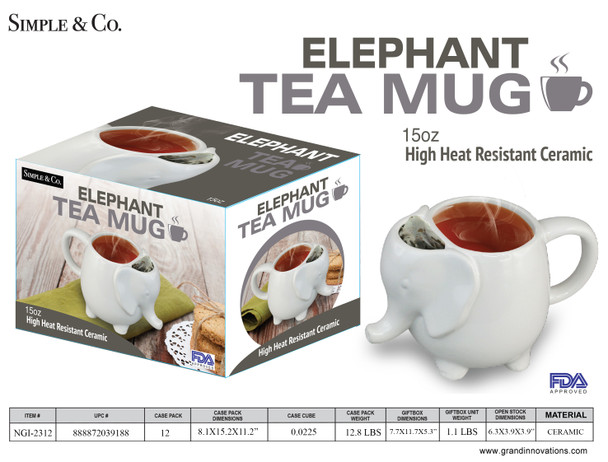 15 OZ WHITE ELEPHANT MUG