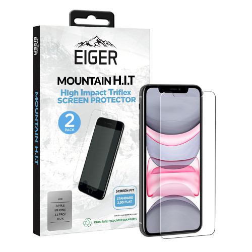 Eiger Mountain H.I.T Screen Protector (2 Pack) for Apple iPhone 11 Pro / XS / X