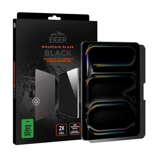 Eiger Mountain Black Privacy Tablet Screen Protector GRS for iPad Pro 11 (2025) / (2024)