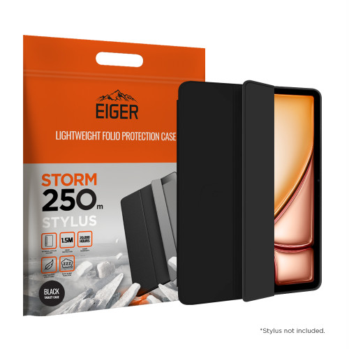 Eiger Storm 250m Stylus for Apple iPad Air 13 (2025)/(2024)/ for Apple iPad Pro 12.9 (2022)/(2021) in Black