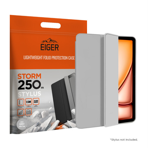 Eiger Storm 250m Stylus for Apple iPad Air 13 (2025)/(2024)/ for Apple iPad Pro 12.9 (2022)/(2021) in Light Grey