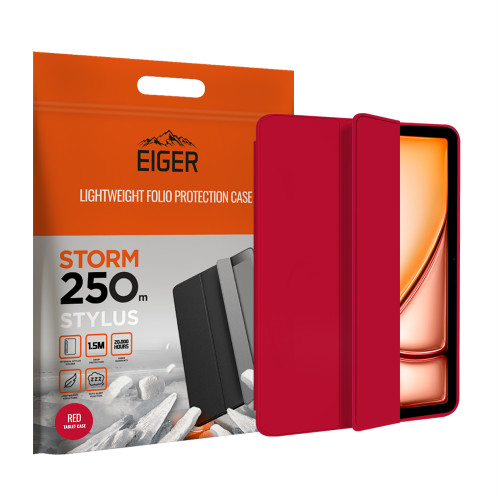 Eiger Storm 250m Stylus for Apple iPad Air 13 (2025)/(2024)/ for Apple iPad Pro 12.9 (2022)/(2021) in Red