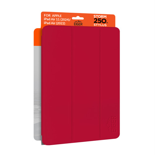 Eiger Storm 250m Stylus for Apple iPad Air 11 (2026)/(2025)/(2024)/ Air (2022) in Red in Retail Sleeve