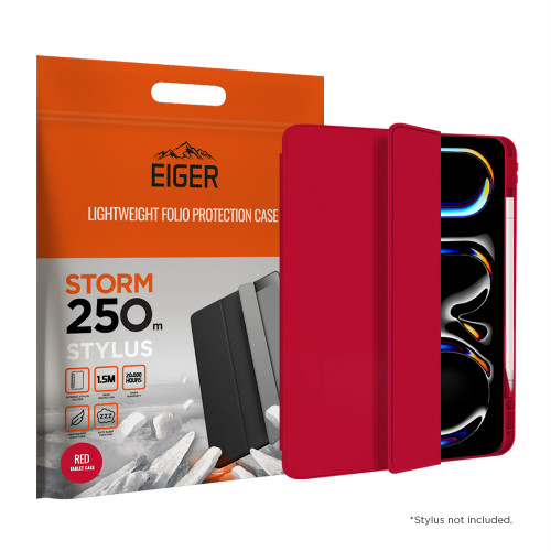 Eiger Storm 250m Stylus Case for iPad Pro 11 (2025) / (2024) in Red