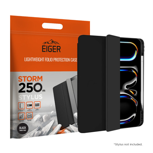 Eiger Storm 250m Stylus Case for iPad Pro 13 (2025) / (2024) in Black