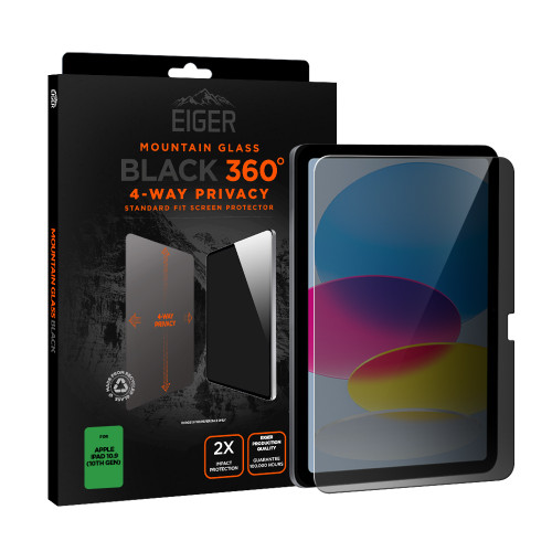 Eiger Mountain Black Privacy 360 Tablet Screen Protector GRS for iPad 11 (11th Gen) / 10.9 (10th Gen)
