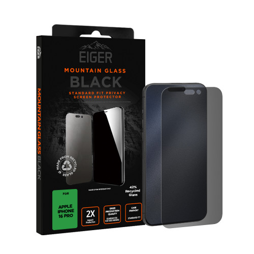 F00425591_@-1.jpg Eiger Mountain Black Privacy Screen Protector GRS for Apple iPhone 16 Pro