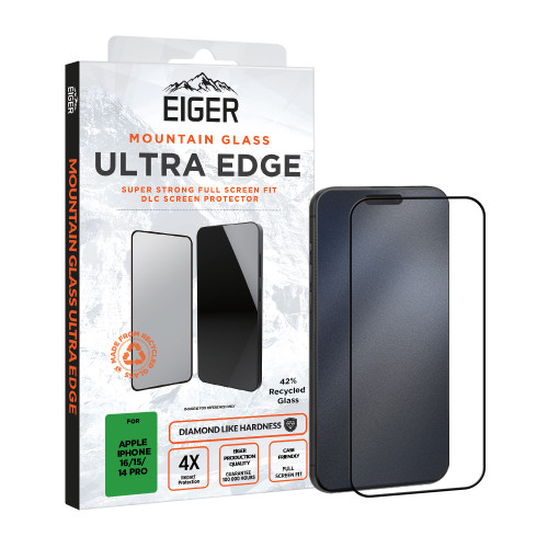 Eiger Mountain Glass Ultra EDGE Screen Protector GRS for Apple iPhone 16/15/14 Pro