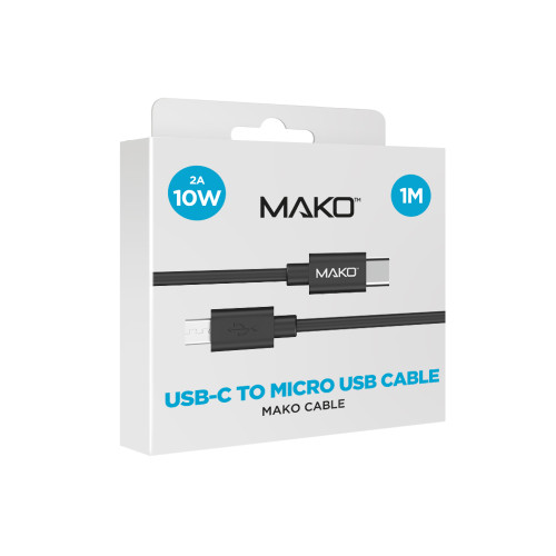 Mako USB-C to Micro USB Cable USB 2.0 1M In Black