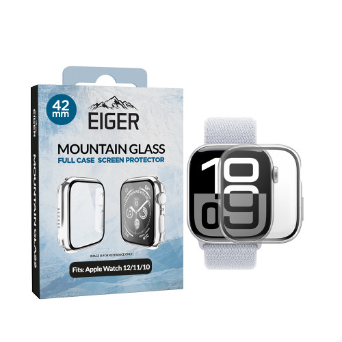 Eiger Mountain Glass Full Case for Apple Watch Series 12 (Aluminium/ Titanium)/ 11/ 10 42mm in Clear