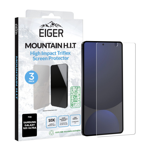 Eiger Mountain H.I.T Screen Protector GRS 3 Pack for Samsung S25 Ultra
