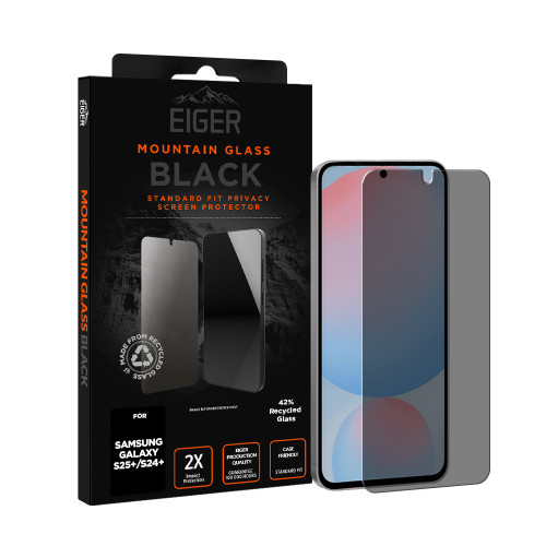 Eiger Mountain Black Privacy Screen Protector GRS for Samsung Galaxy S25+/ S24+