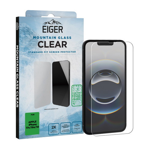 Eiger Mountain Glass CLEAR Screen Protector GRS for iPhone 17e/ 16e/ 14