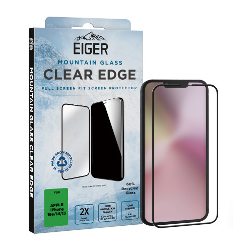 Eiger Mountain Glass CLEAR EDGE Screen Protector GRS for iPhone 16e/ 14/ 13