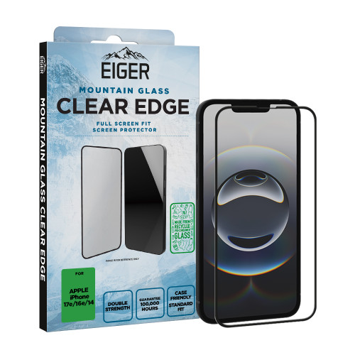 Eiger Mountain Glass CLEAR EDGE Screen Protector GRS for iPhone 17e/ 16e/ 14