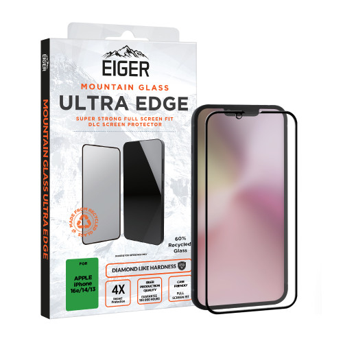 Eiger Mountain Glass Ultra EDGE Screen Protector GRS for Apple iPhone 16e/ 14/ 13