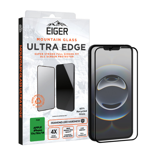 Eiger Mountain Glass Ultra EDGE Screen Protector GRS for Apple iPhone 17e/ 16e/ 14