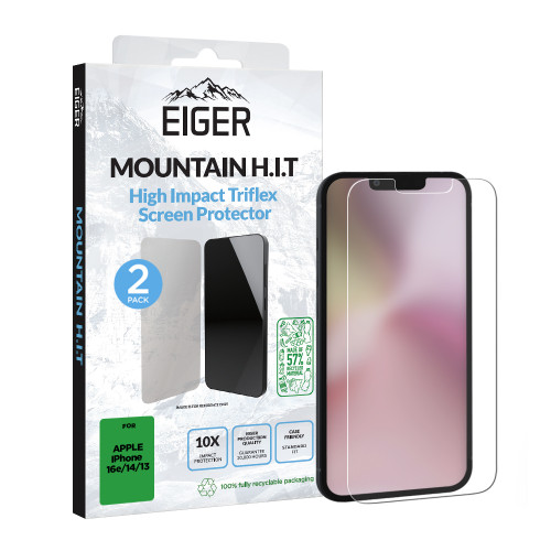 F00444900_@-1.jpg Eiger Mountain H.I.T Screen Protector GRS 2 Pack for iPhone 16e/ 14/ 13