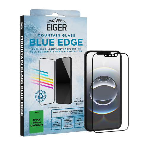 Eiger Mountain Blue EDGE Screen Protector GRS for iPhone 17e/ 16e/ 14