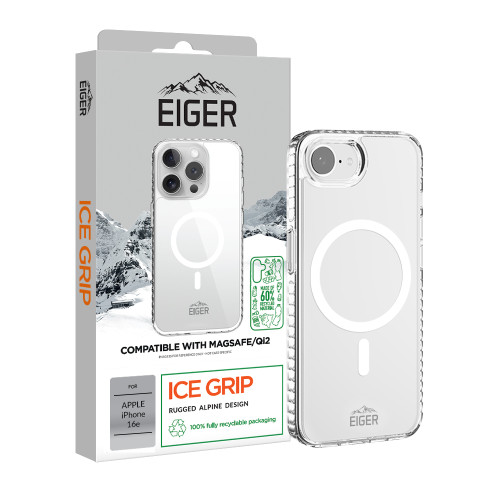 Eiger Ice Grip Magsafe Case GRS for iPhone 16e in Clear