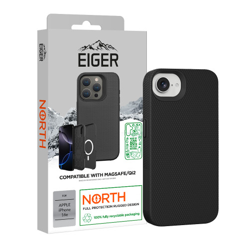 Eiger North Magsafe Case GRS for Apple iPhone 16e in Black