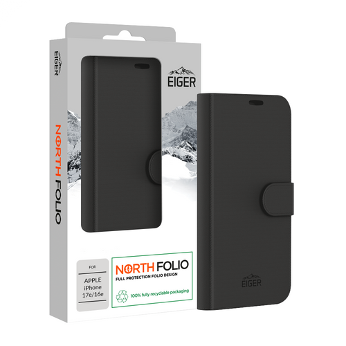 Eiger North Folio Case for Apple iPhone 17e/ 16e in Black