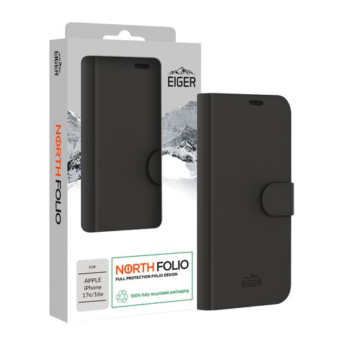 Eiger North Folio Case for Apple iPhone 17e/ 16e in Black