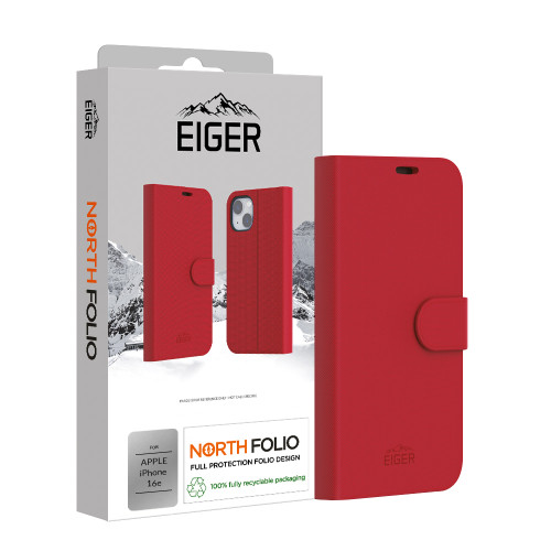 Eiger North Folio Case for Apple iPhone 16e in Red