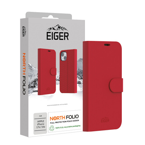 Eiger North Folio Case for Apple iPhone 17e/ 16e in Red