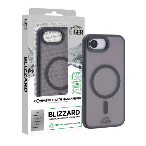 Eiger Blizzard Magsafe Case GRS for iPhone 16e in Black