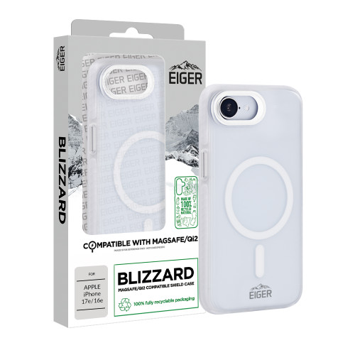 Eiger Blizzard Magsafe Case GRS for Apple iPhone 17e/ 16e in White