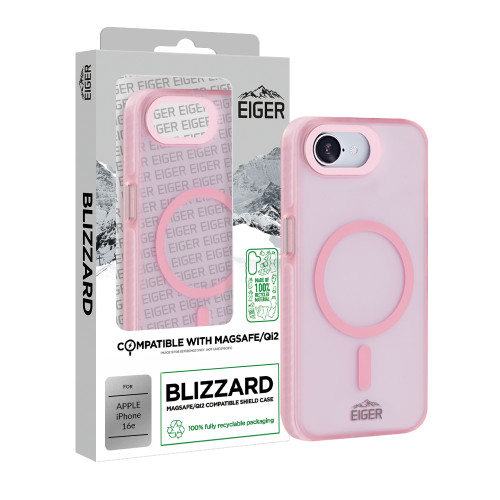 Eiger Blizzard Magsafe Case GRS for iPhone 16e in Pink