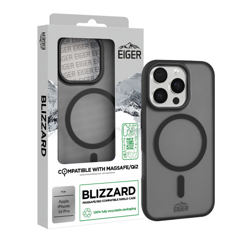 Eiger Blizzard Magsafe Case GRS for Apple iPhone 16 Pro in Black